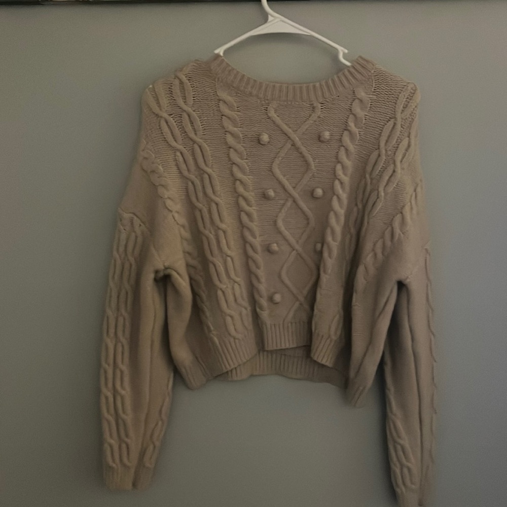 Tan cropped sweater, size L